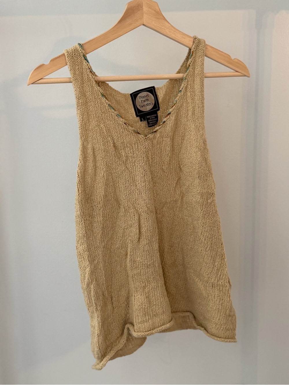 Planet Earth Beige Knit Sweater Vest